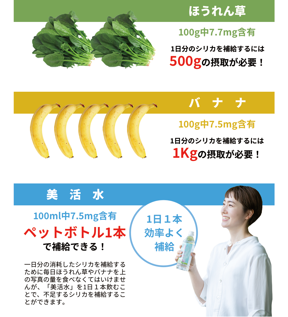 一日に消耗したシリカを補給するための目安量